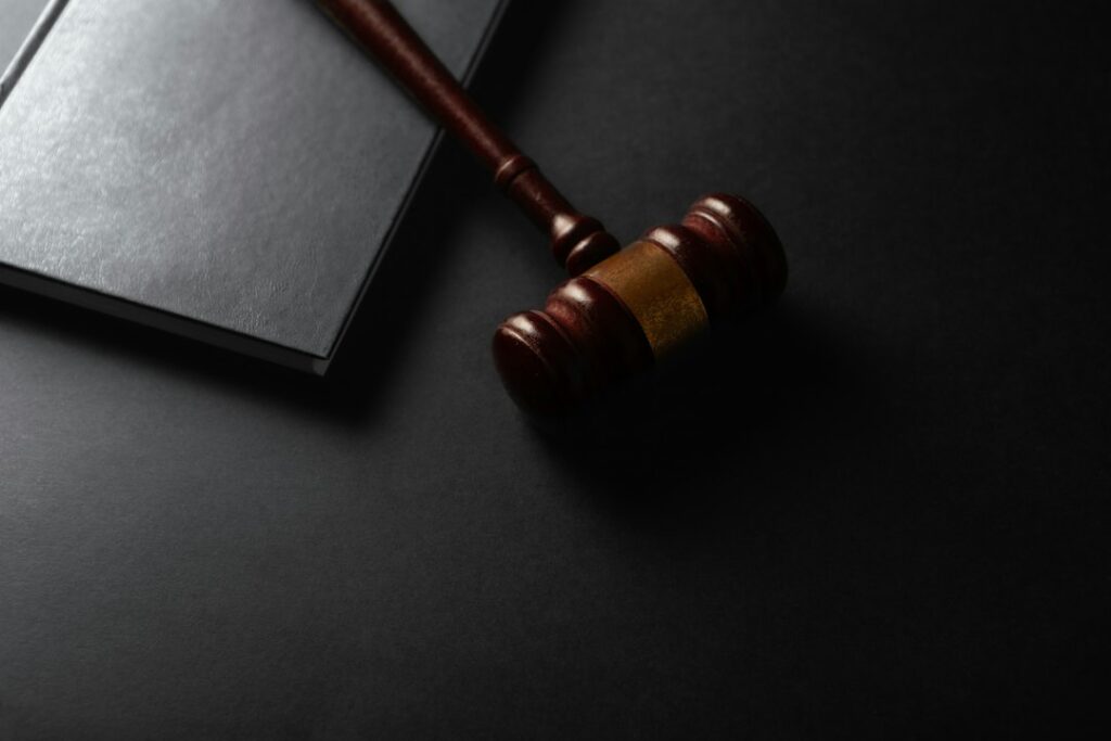 Gavel and law book for LLB studies in Pakistan